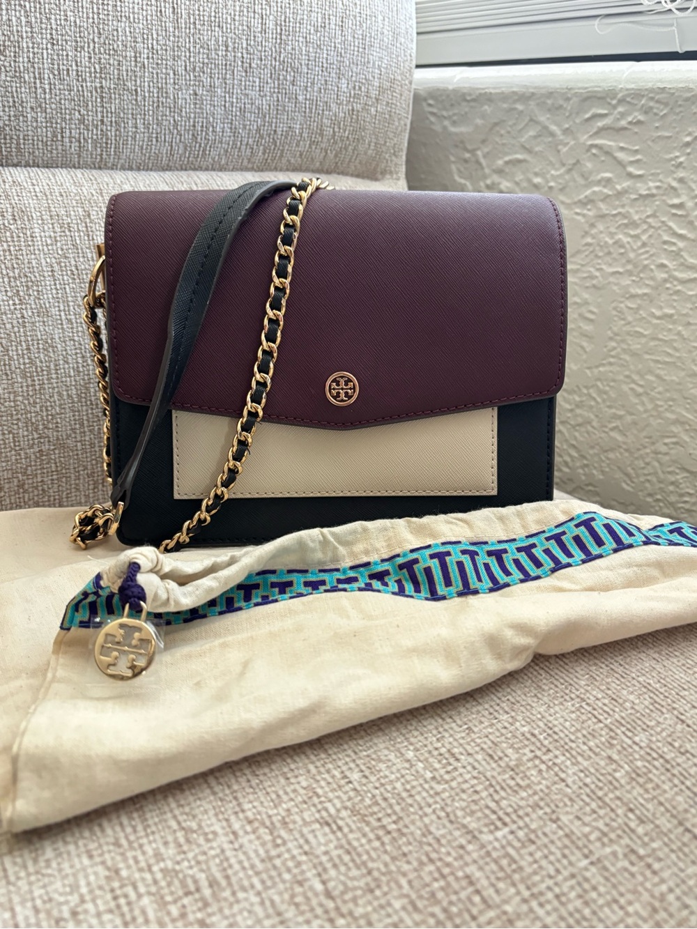 Tory Burch Robinson color block shoulder bag